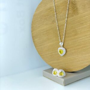 Conjunto Coração cravejado com Zircônias