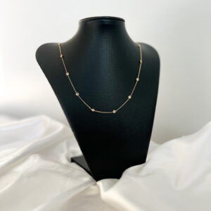 Colar longo de bolinhas na PRATA 925