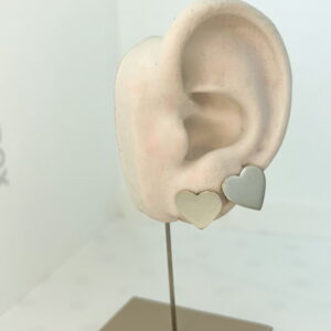 Brinco duo coração prata