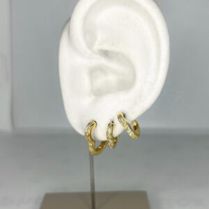 Trio de Argola corações Cravejados